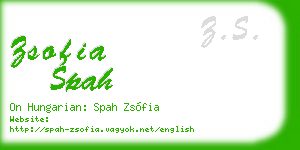 zsofia spah business card